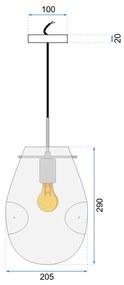 Toolight Szerszámlámpa borostyán, álmennyezeti lámpa 1xE27 APP328-1CP, arany, OSW-00670