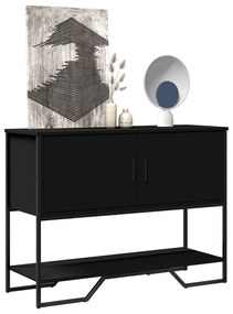 fekete szerelt fa tálalóasztal 100 x 35 x 74,5 cm