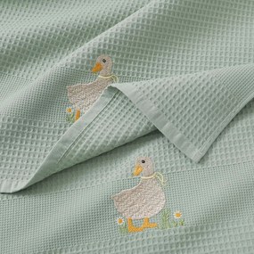 Goldea húsvéti hímzett waffle konyharuha - kacsa zsálya alapon 50 x 70 cm