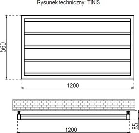 DekorĂĄciĂłs RadiĂĄtor Tinis H560 L1200 Arany