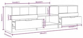 betonszürke szerelt fa TV-szekrény 69,5x30x50 cm