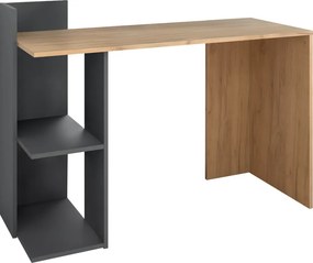 Számítógépasztal, tölgy craft arany/grafit, ZINO NEW