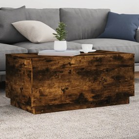 Füstös tölgy színű dohányzóasztal LED-lámpákkal 90x50x40 cm