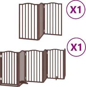 vidaXL barna nyárfa 9 paneles összecsukható kutyakapu ajtóval 450 cm