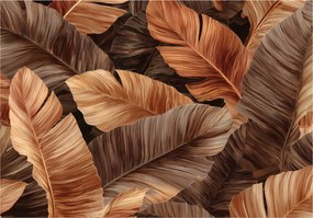 Fotótapéta Levelek Absztrakció Bézs Nappali Hálószoba Vlies Tapéta 350x250