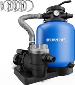 AQUA Homokszűrő medencéhez előszűrővel, 13 200 l/h, kék Monzana