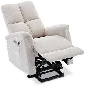 Elektromos vezérlésű bézs szövet dönthető fotel. TV-929 CRM2
