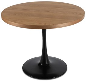 Kerek Étkezőasztal Arany Tölgy/Fekete Színben. LINO 100 cm