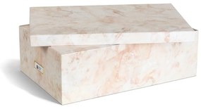 Bézs fedeles dekoratív karton tárolódoboz szett 3 db-os 31x47x15,5 cm Inge Paper Laminate – Bigso