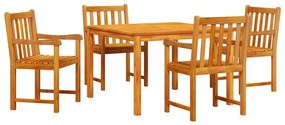 vidaXL Kert étkező szett 5 pcs Barna Tömör akácfa