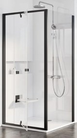 Ravak Pivot zuhanyfal 90 cm fekete matt üveg/átlátszó üveg 90G70300Z1