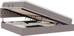 vidaXL Ágy tárolóval és matraccal Tópszínű 200 x 200 cm Faanyag
