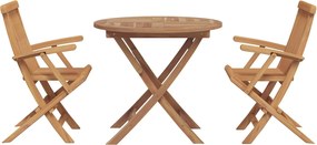 vidaXL Kert étkező szett 3 pcs Barna Tömör Akácfa