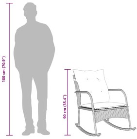 barna polyrattan kerti hintaszék párnákkal