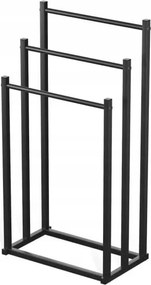 Törölközőtartó Állvány Fekete Álló Padló Fürdőszoba Fém Loft