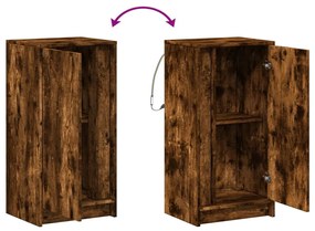 füstös tölgy szerelt fa tálalószekrény LED-del 42,5x34x85 cm