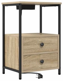 Éjjeliszekrény 2 pcs Sonoma tölgy 40 x 31 x 60 cm Faanyag
