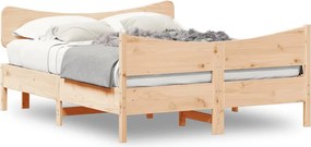 vidaXL tömör fenyőfa ágy matrac nélkül 135 x 190 cm