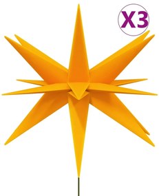 3 db összecsukható tüskés sárga LED-es karácsonyi lámpa 57 cm
