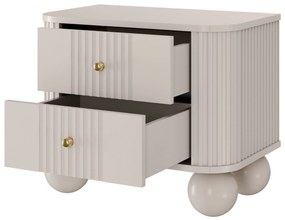 Vesper éjjeliszekrény készlet 56 cm - kasmír / arany fogantyúk / gömb alakú lábak
