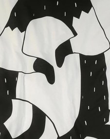 Pamut ágynemű kiságyba RACCOON fekete-fehér Ágyneműhuzat mérete: 40 x 60 cm | 100 x 135 cm