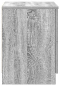 2 db szürke sonoma színű éjjeliszekrény 2 fiókkal 40x36x50 cm