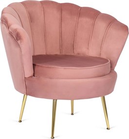 Fotel rózsaszín velúr kárpitozással - ANGEL