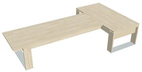 Verno+ S asztal 200 x 370 cm, kiegészítő íróasztallal, akác / vanília