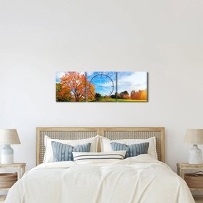 Kép - Őszi táj (órával) (90x30 cm)