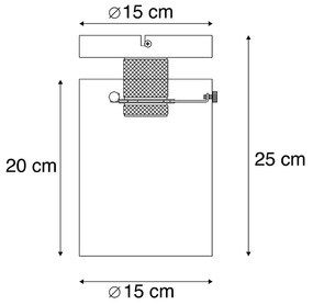 Design mennyezeti lámpa fekete füstüveggel - Dome