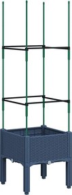vidaXL kékszürke polipropilén rácsos kerti ültetőláda 40 x 40 x 142,5 cm