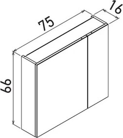 Purus fürdőszobaszekrény, 75 cm – TR785PNC1263