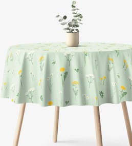 Goldea kör alakú pamut terítő - mező, zöld melanzs alapon Ø 160 cm