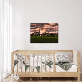 Tájkép templommal (70x50 cm)
