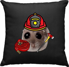 Hörcsög párna Mem Wiral Tűzoltó Gyakornok Fekete