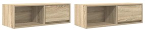 2 db sonoma tölgy színű szerelt fa TV-szekrény 80x31x25,5 cm