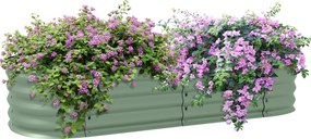 Outsunny Moduláris Melegház 150x62x30cm, Horganyzott Acél Ültetődoboz Nyitott Aljjal, Zöld | Aosom