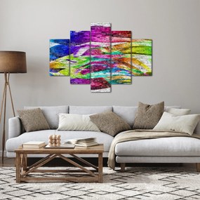 Kép - Téglafal színes lángokkal (150x105 cm)