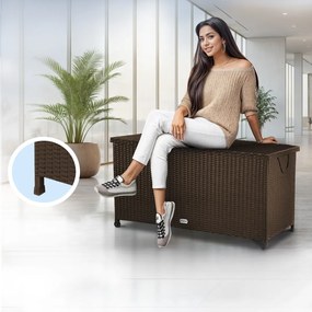 RICCO polyrattan tárolódoboz, 117 x 53 x 60cm, barna Casaria
