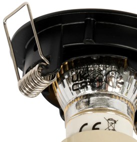 12 db-os beépíthető spotlámpa szett fekete GU10 35mm - Edu