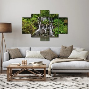Egy kép a vízesésekről egy trópusi erdőben (150x105 cm)
