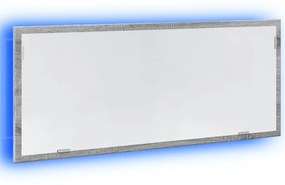 szürke sonoma szerelt fa LED-es fürdőszobatükör 100x8,5x37 cm