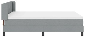Box Spring Ágy Matraccal, Világosszürke, 160 x 200 cm, Szövet