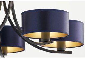 Jupiter 2101 - ARTHUR láncra akasztható csillár 5xE27/15W/230V kék/fekete