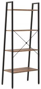 4 szintes sötétbarna és fekete állópolc 56 x 35 x 140 cm