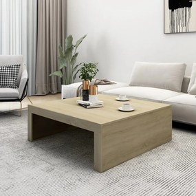 sonoma tölgy színű szerelt fa dohányzóasztal 100 x 100 x 35 cm