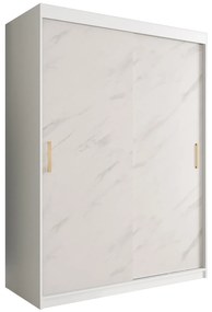 Ruhásszekrény 150 cm Marbelo T (matt fehér + fehér márvány). 1064544
