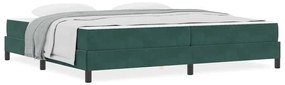 Boxspring ágy matraccal Sötétzöld 200 x 210 cm Bársony