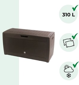 RATO tárolódoboz, 310L, 119x48x60 cm, barna Prosperplast