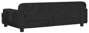 vidaXL fekete bársony gyerekkanapé 90 x 53 x 30 cm